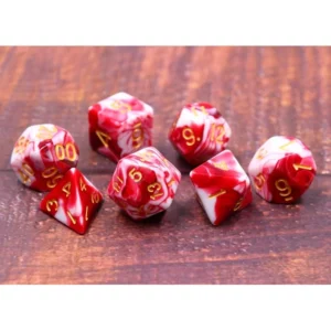 Lot de 7 Dés - Cherry Cream